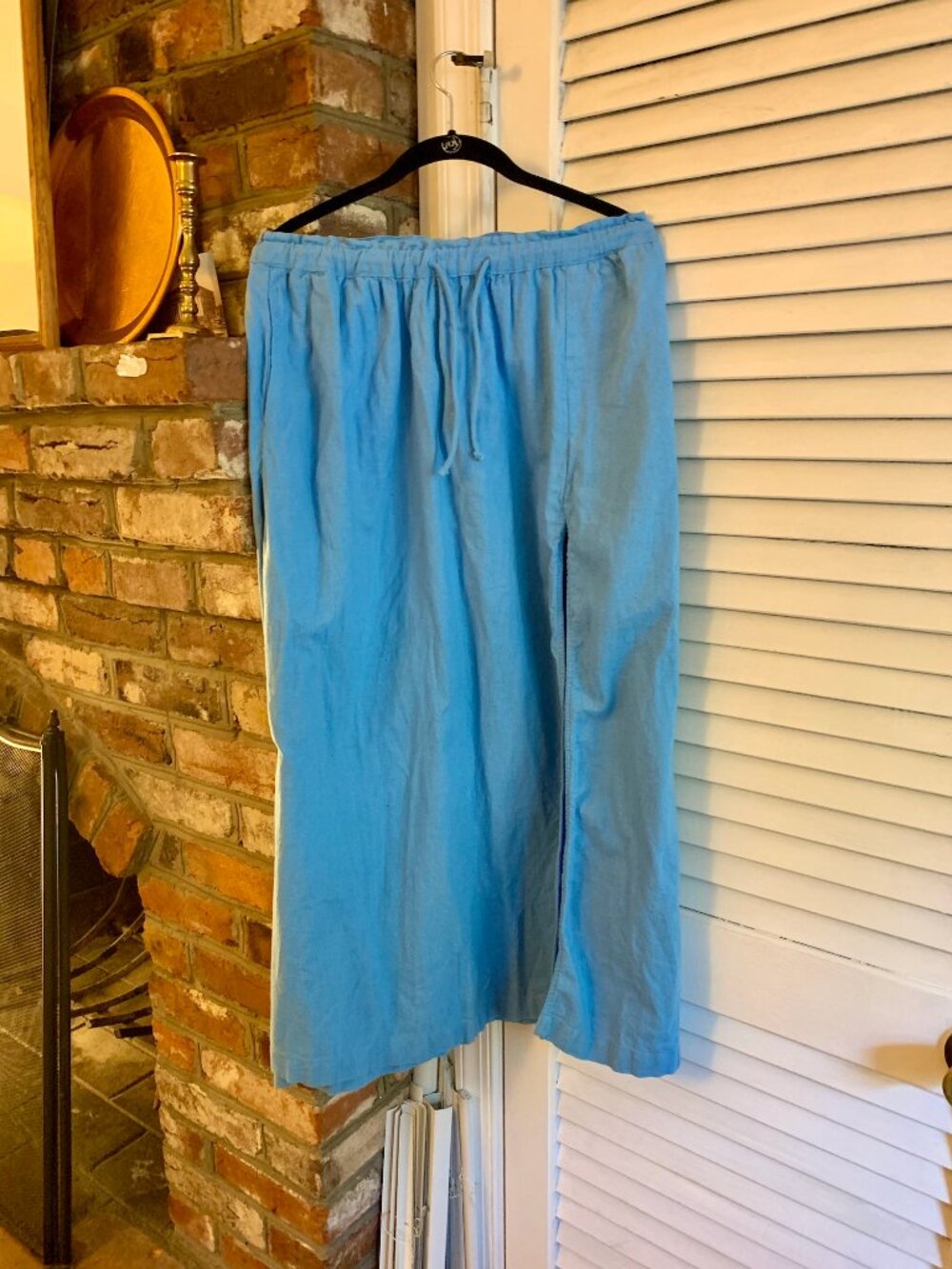 Abercrombie & Fitch Blue Linen Midi Skirt